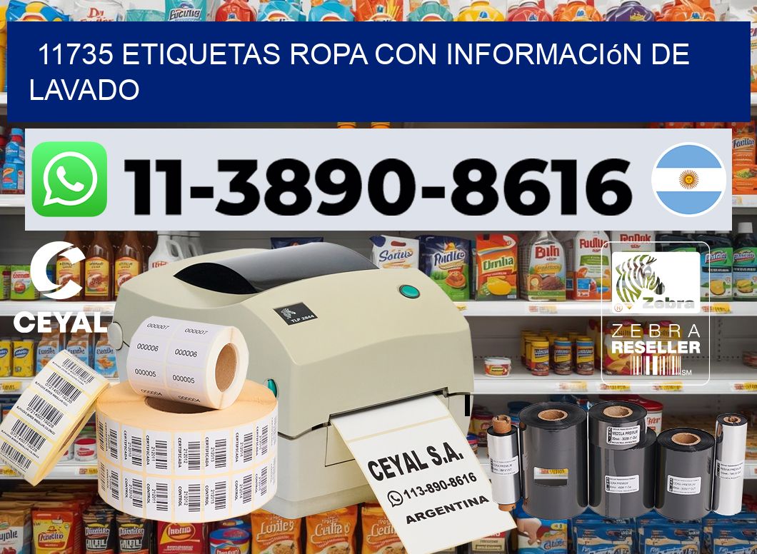 11735 Etiquetas ropa con información de lavado