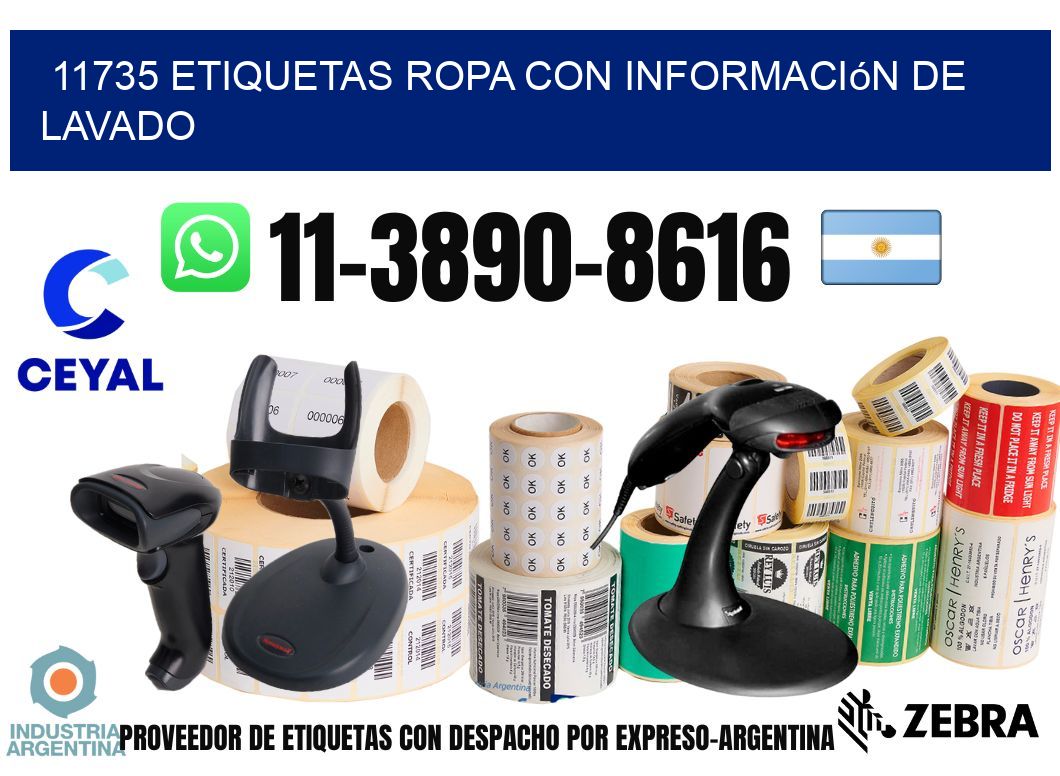 11735 Etiquetas ropa con información de lavado