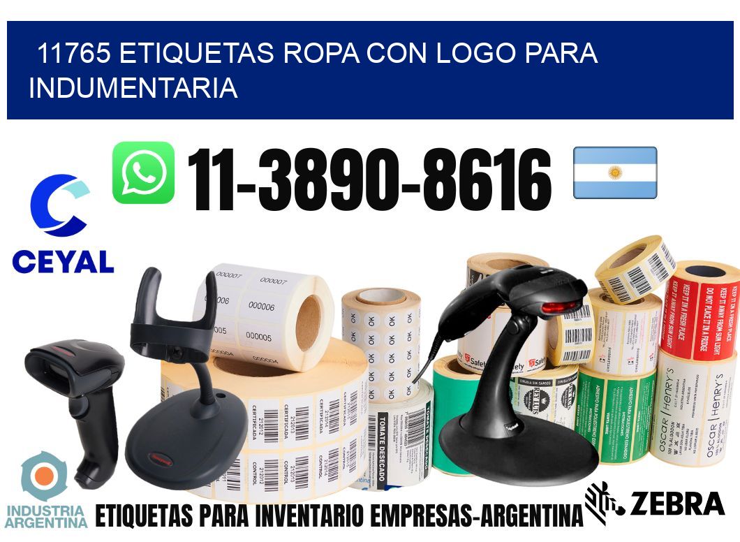 11765 Etiquetas ropa con logo para indumentaria