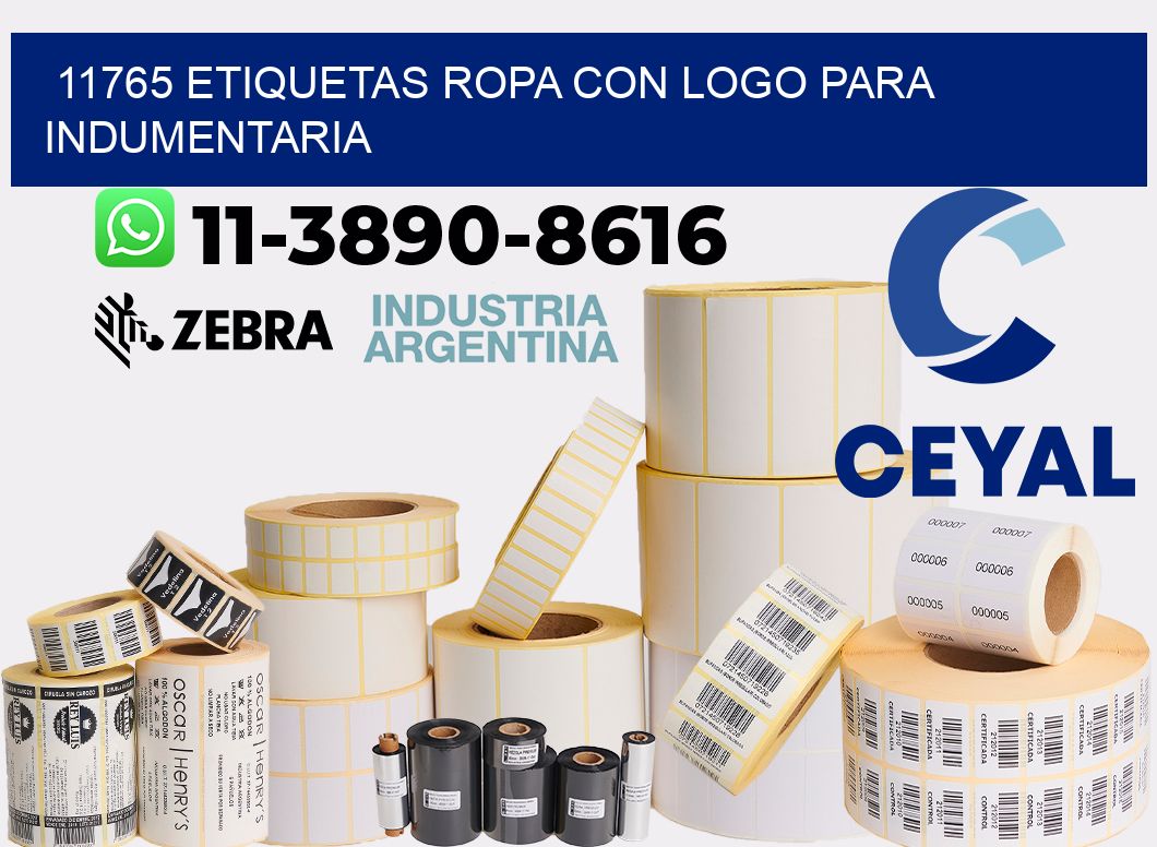 11765 Etiquetas ropa con logo para indumentaria