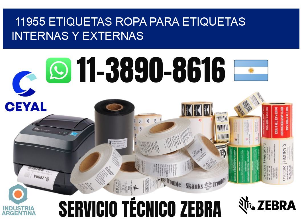 11955 Etiquetas ropa para etiquetas internas y externas