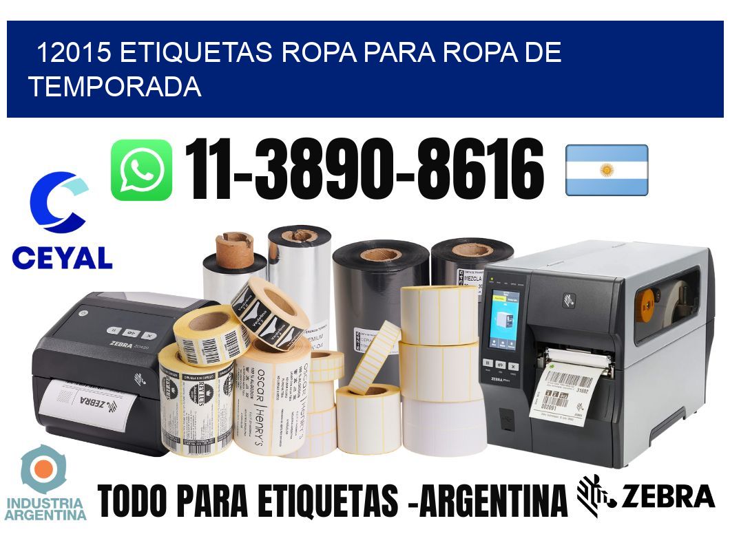 12015 Etiquetas ropa para ropa de temporada