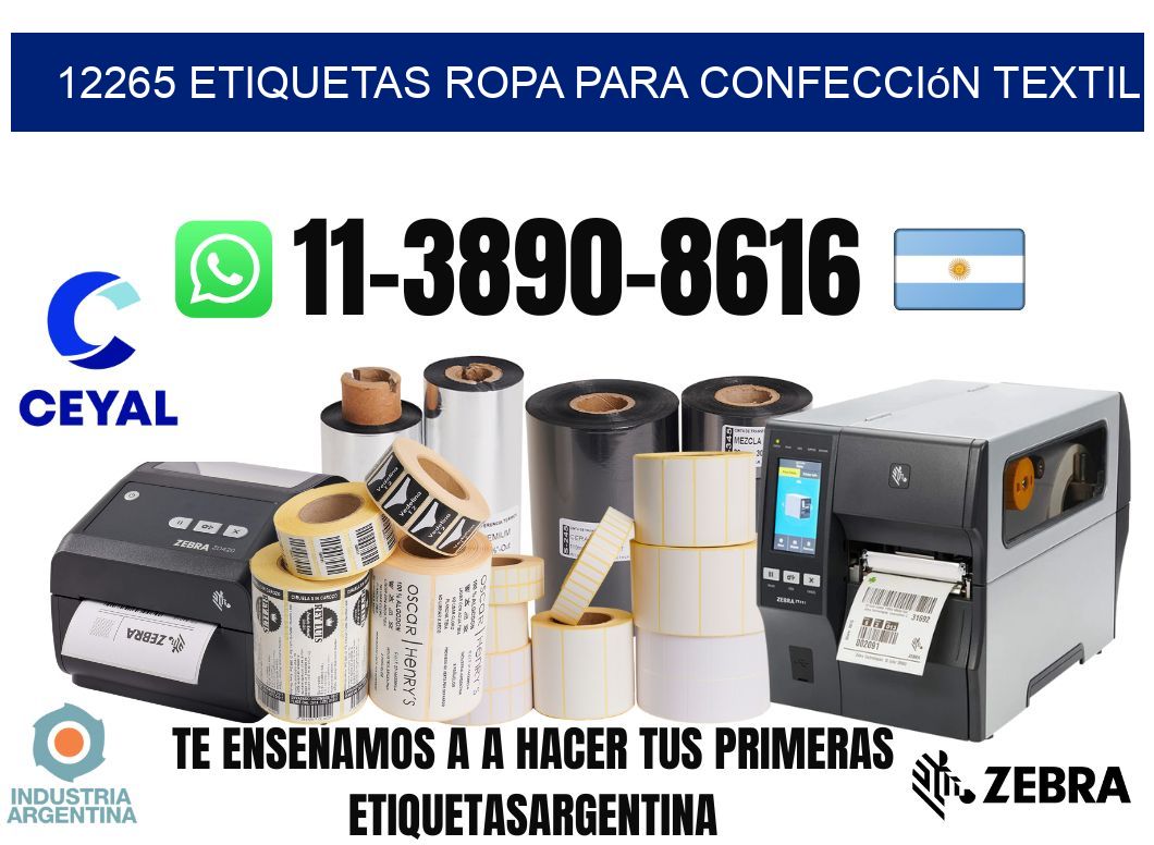 12265 Etiquetas ropa para confección textil