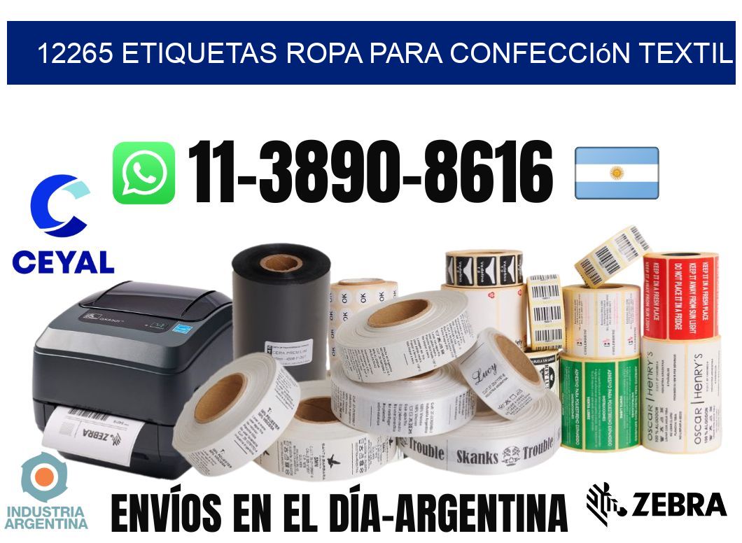 12265 Etiquetas ropa para confección textil