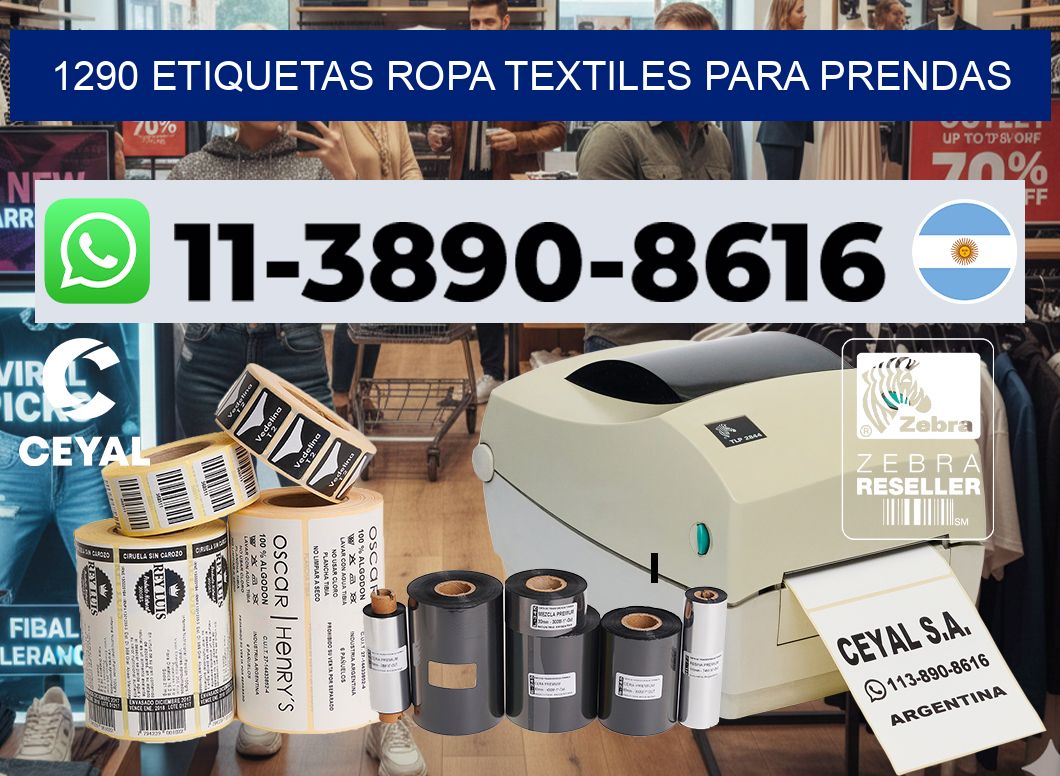 1290 Etiquetas ropa textiles para prendas