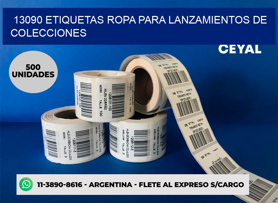 13090 Etiquetas ropa para lanzamientos de colecciones