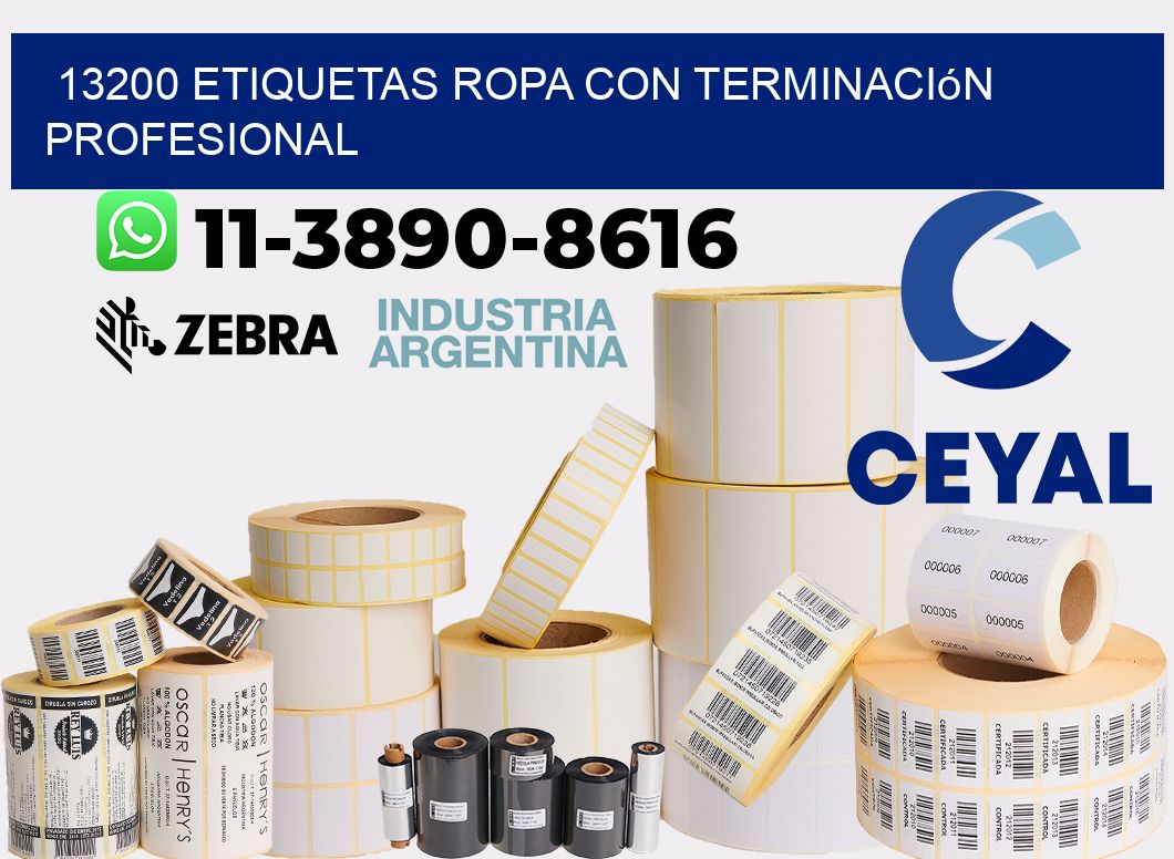13200 Etiquetas ropa con terminación profesional