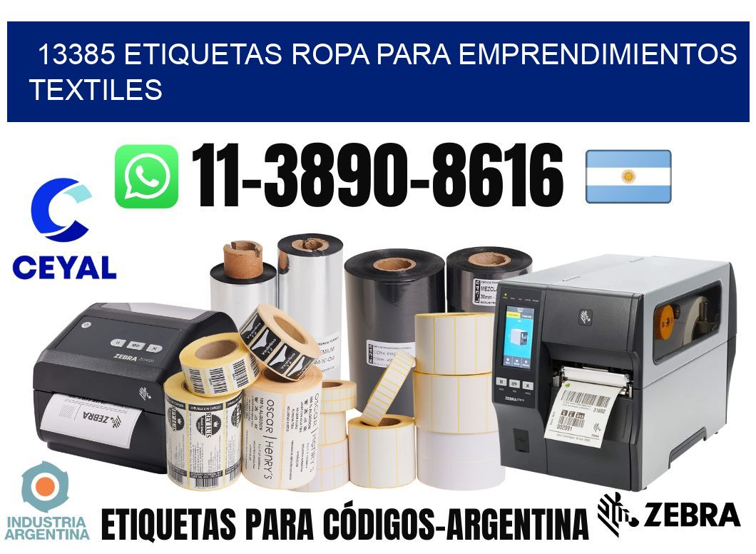 13385 Etiquetas ropa para emprendimientos textiles
