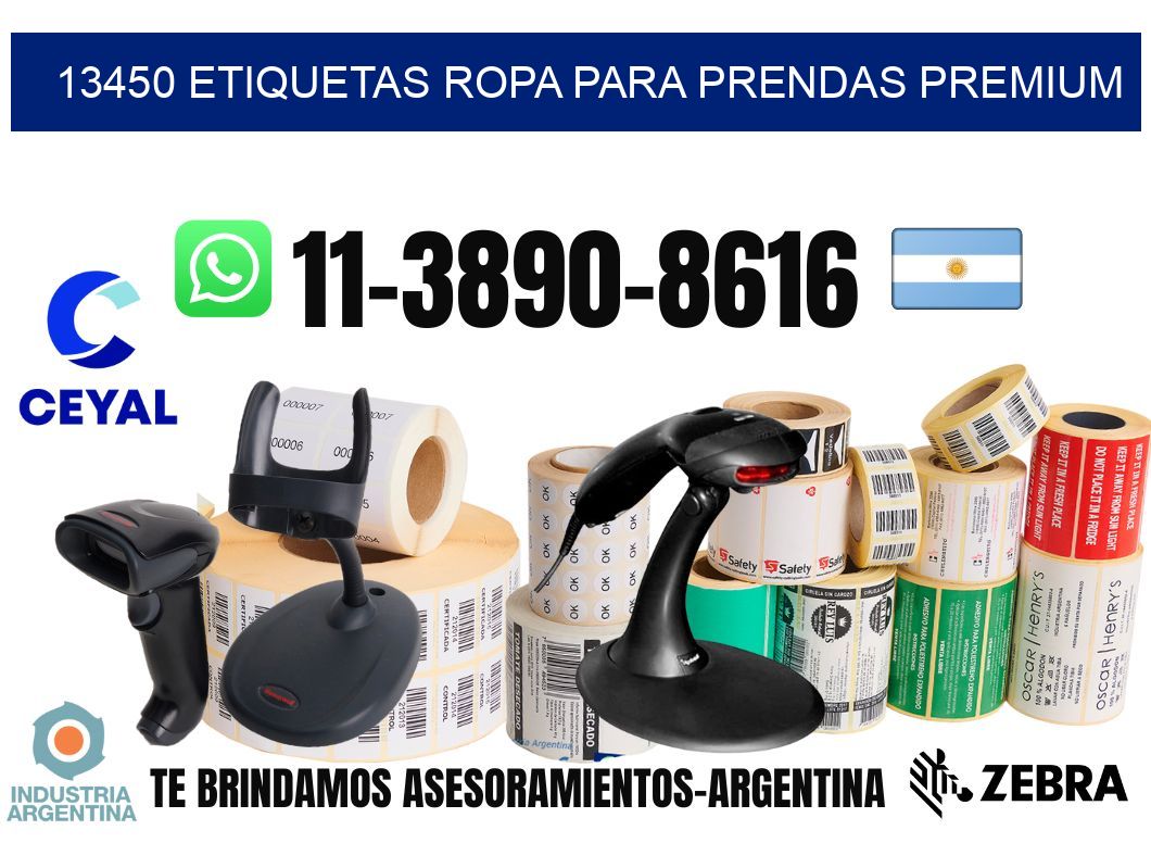 13450 Etiquetas ropa para prendas premium
