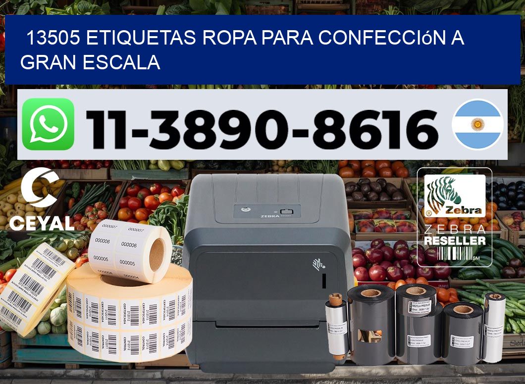13505 Etiquetas ropa para confección a gran escala