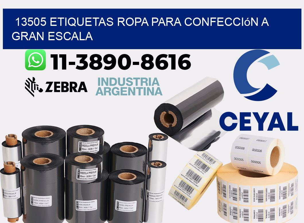 13505 Etiquetas ropa para confección a gran escala