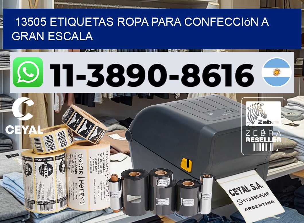 13505 Etiquetas ropa para confección a gran escala