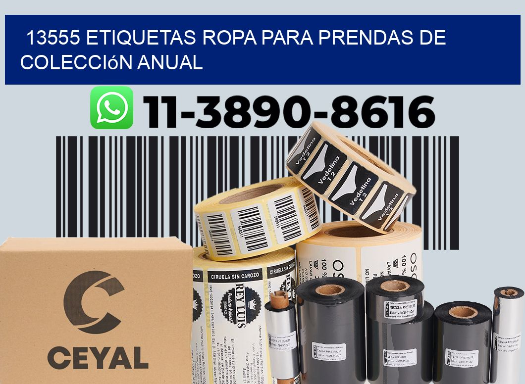 13555 Etiquetas ropa para prendas de colección anual
