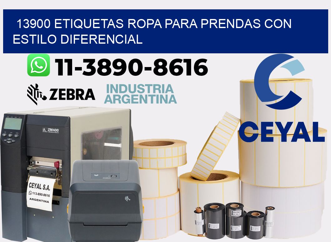 13900 Etiquetas ropa para prendas con estilo diferencial