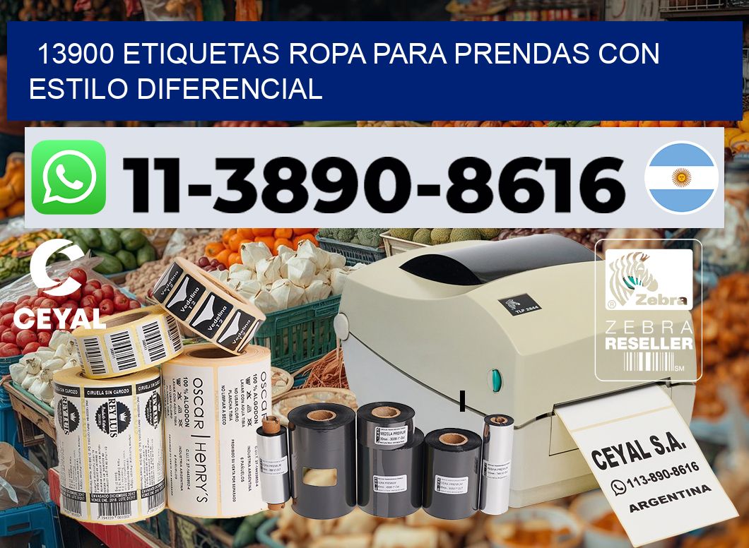 13900 Etiquetas ropa para prendas con estilo diferencial