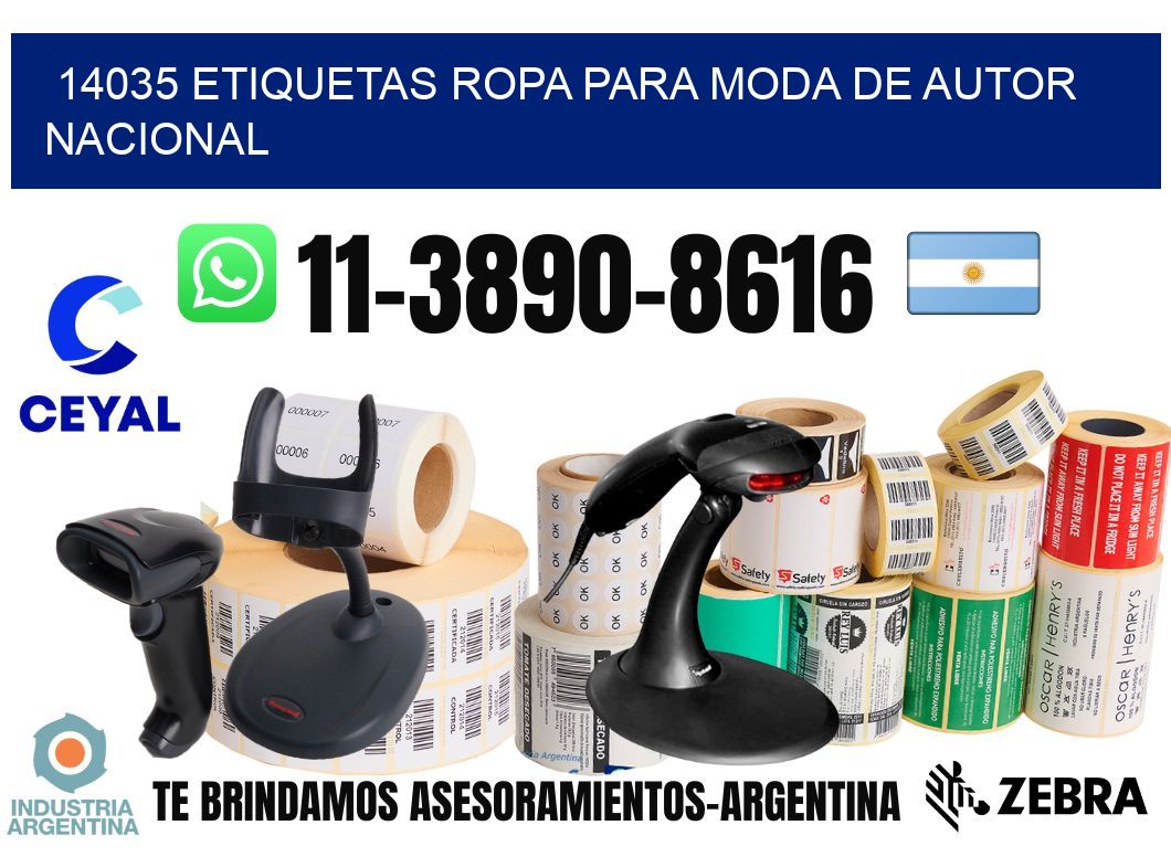 14035 Etiquetas ropa para moda de autor nacional