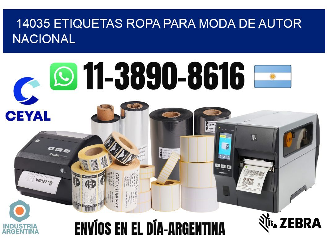 14035 Etiquetas ropa para moda de autor nacional