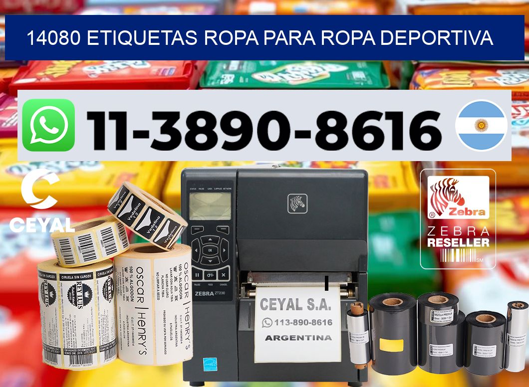 14080 Etiquetas ropa para ropa deportiva