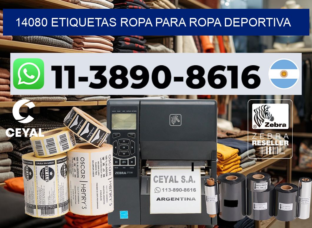 14080 Etiquetas ropa para ropa deportiva