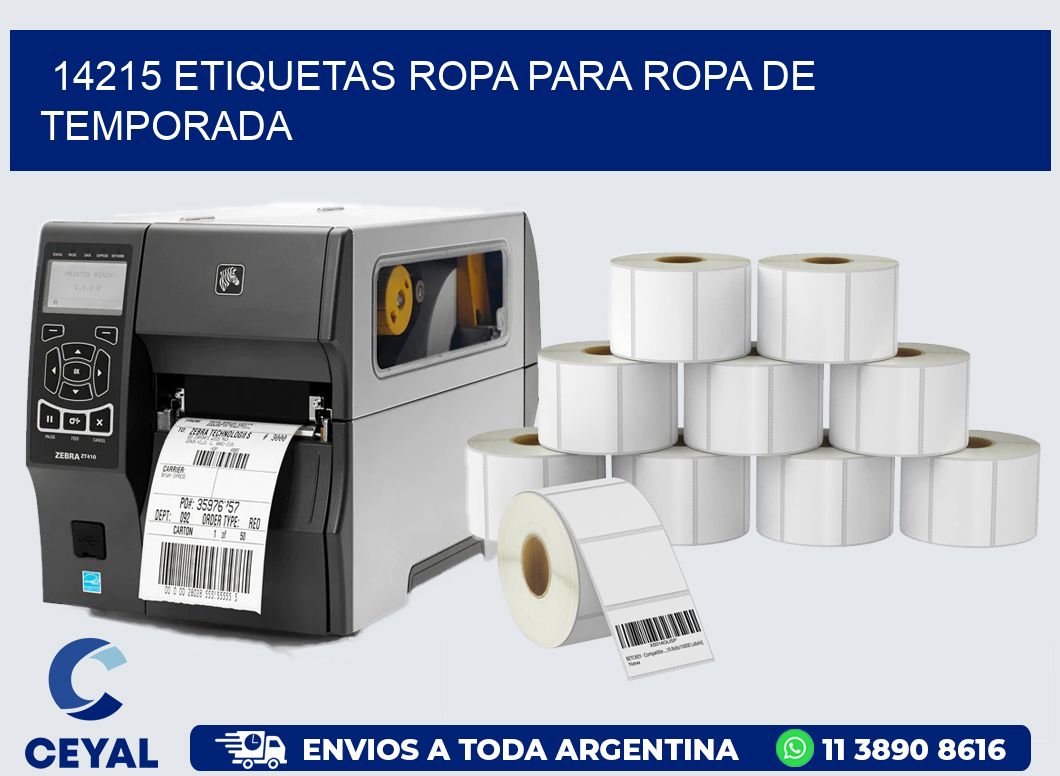 14215 Etiquetas ropa para ropa de temporada