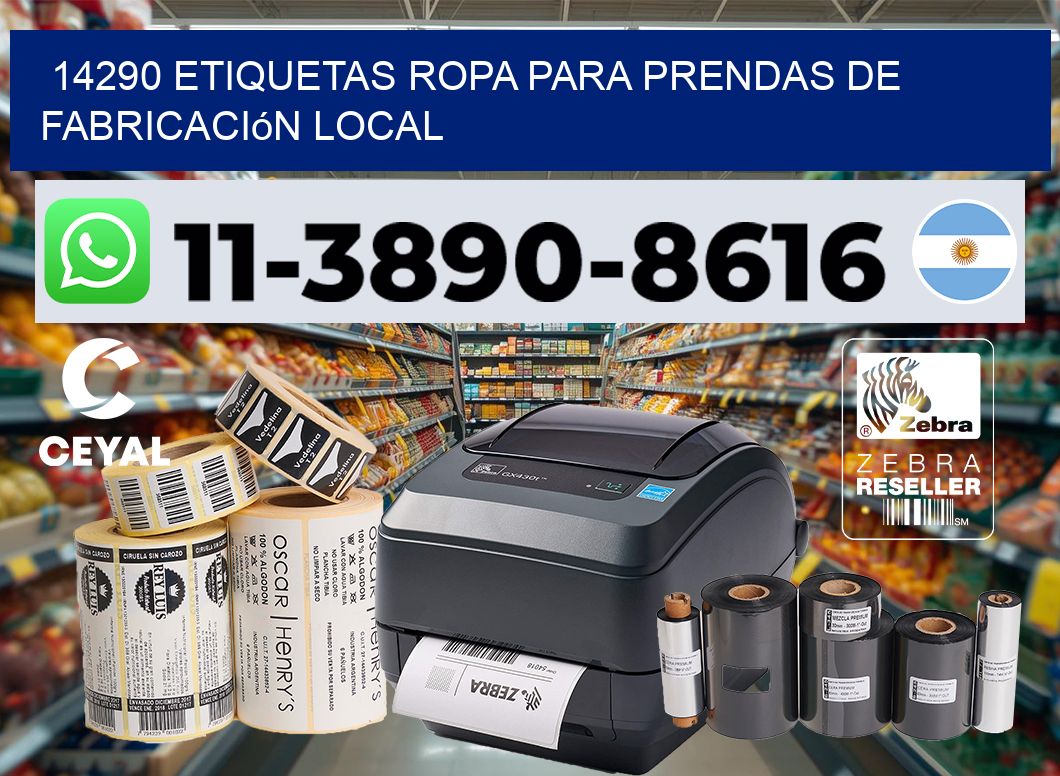 14290 Etiquetas ropa para prendas de fabricación local