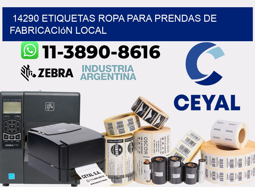14290 Etiquetas ropa para prendas de fabricación local