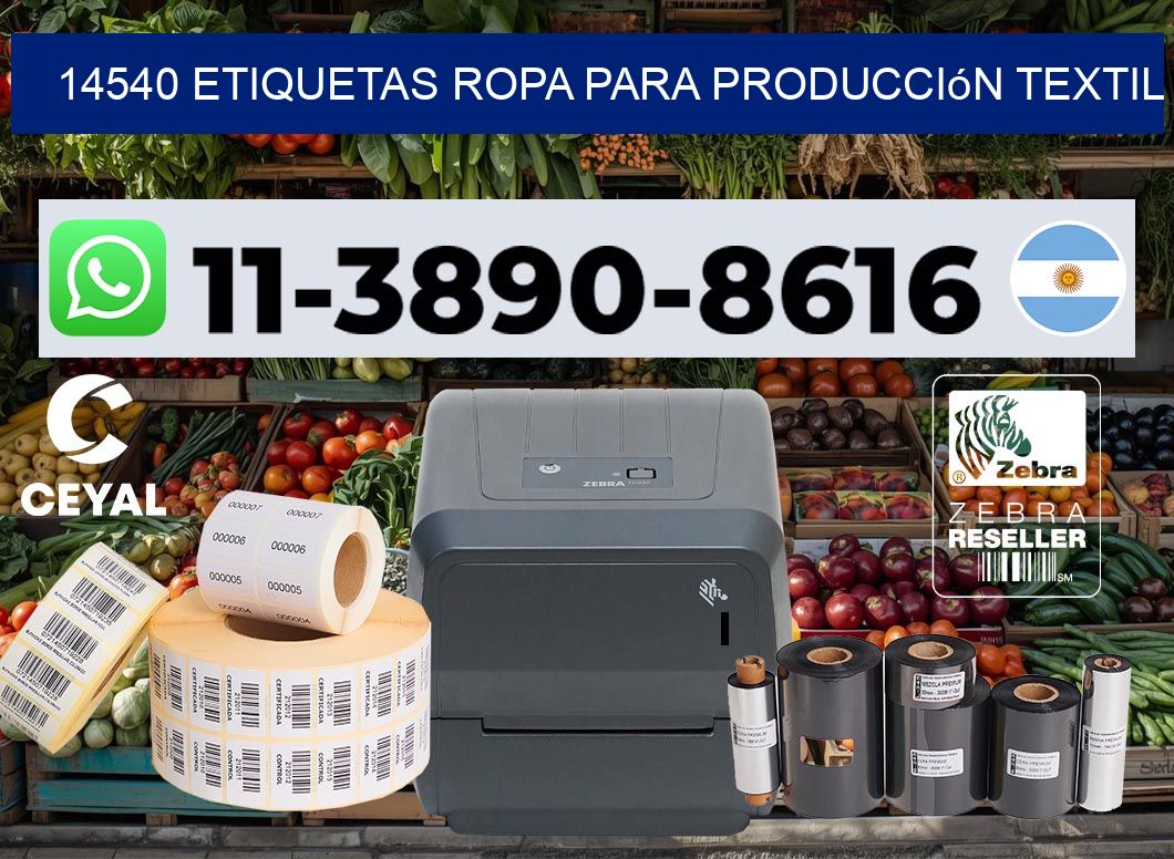14540 Etiquetas ropa para producción textil
