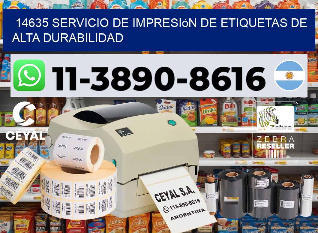 14635 Servicio de impresión de etiquetas de alta durabilidad