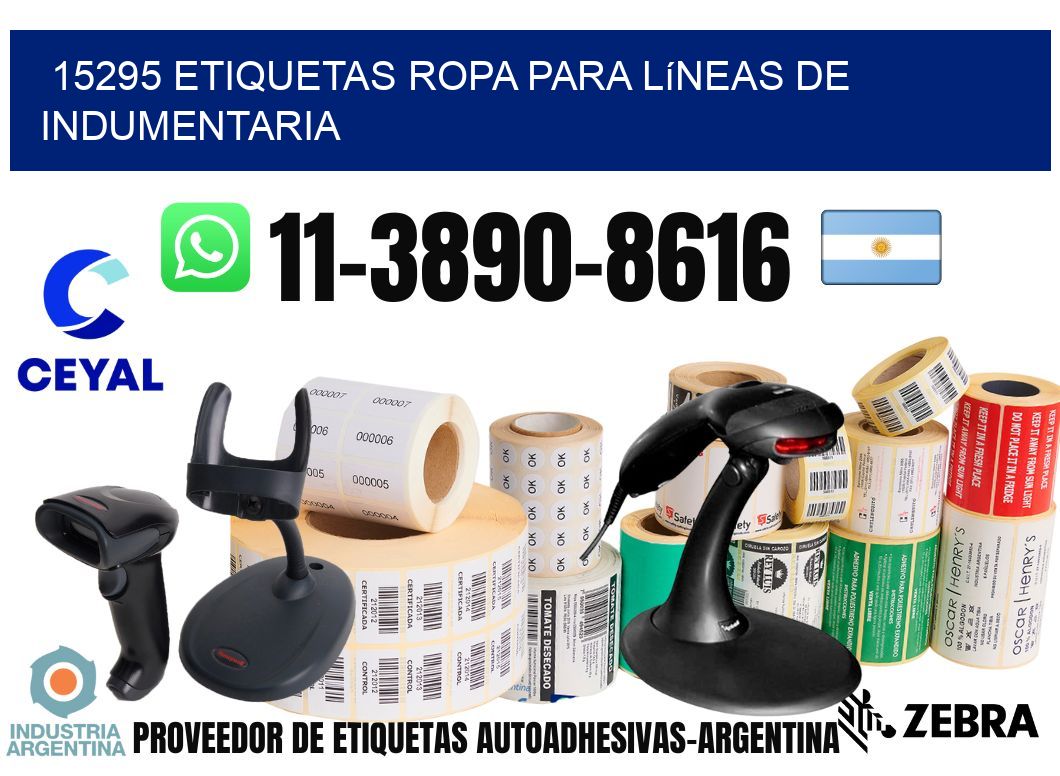 15295 Etiquetas ropa para líneas de indumentaria