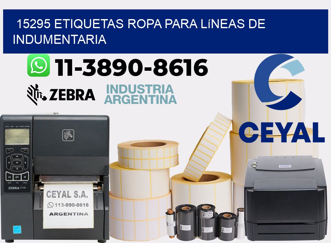 15295 Etiquetas ropa para líneas de indumentaria