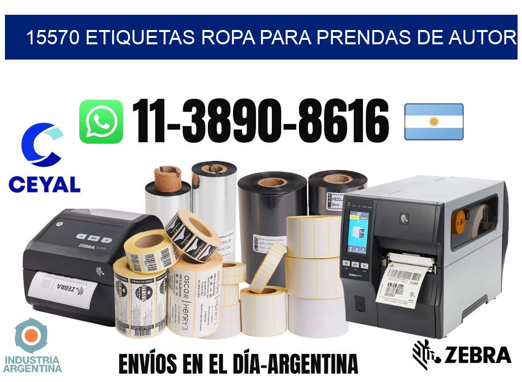 15570 Etiquetas ropa para prendas de autor