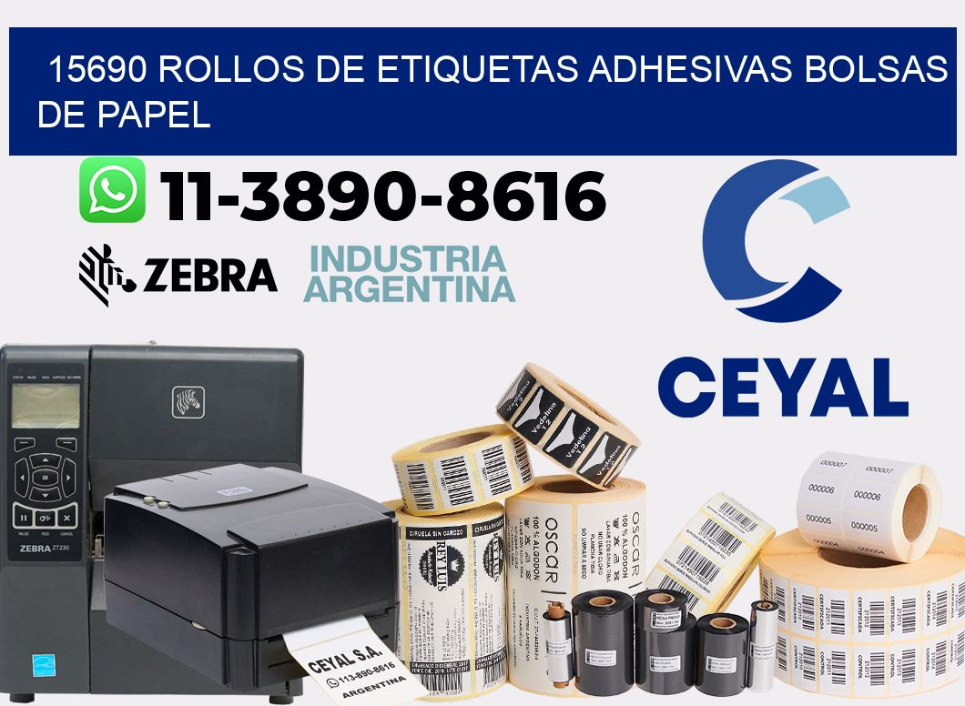 15690 rollos de etiquetas adhesivas bolsas de papel
