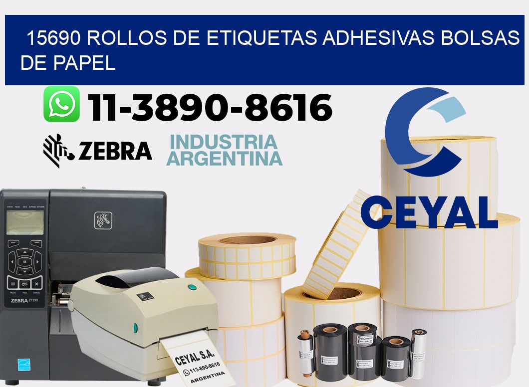 15690 rollos de etiquetas adhesivas bolsas de papel