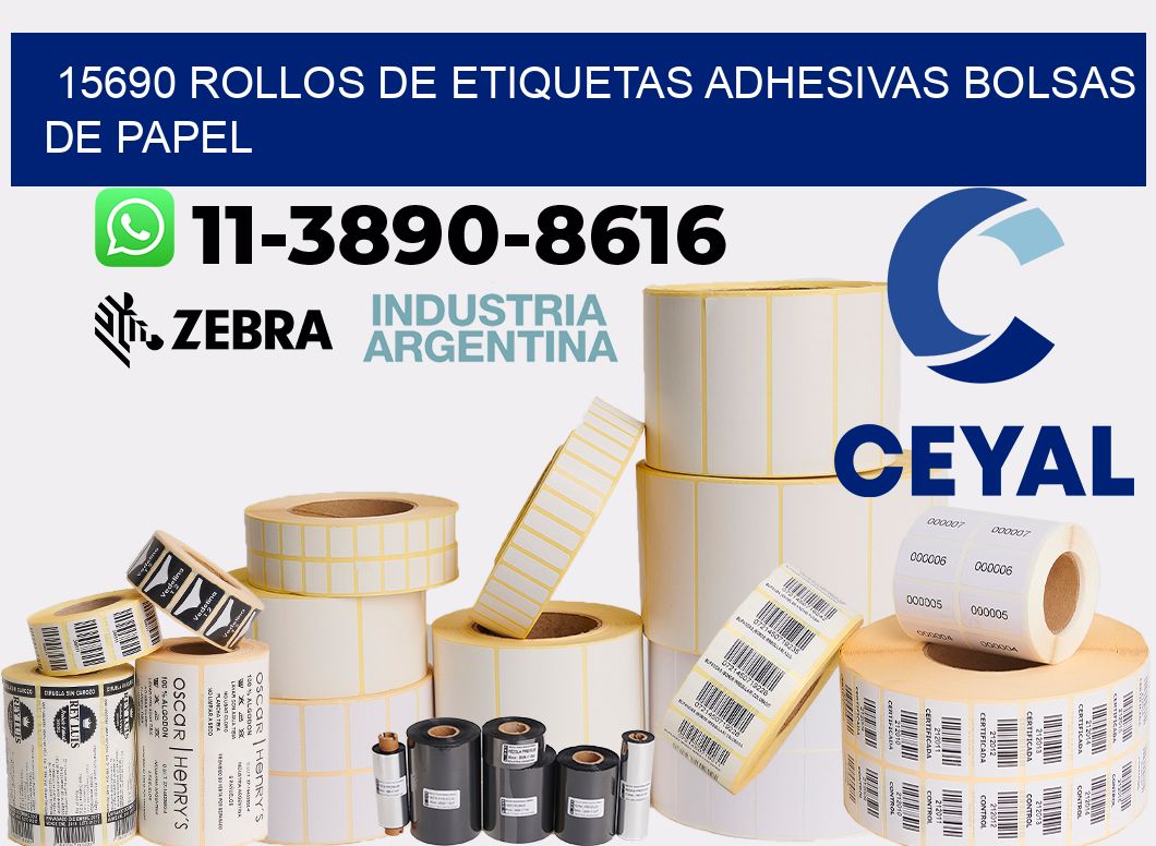 15690 rollos de etiquetas adhesivas bolsas de papel