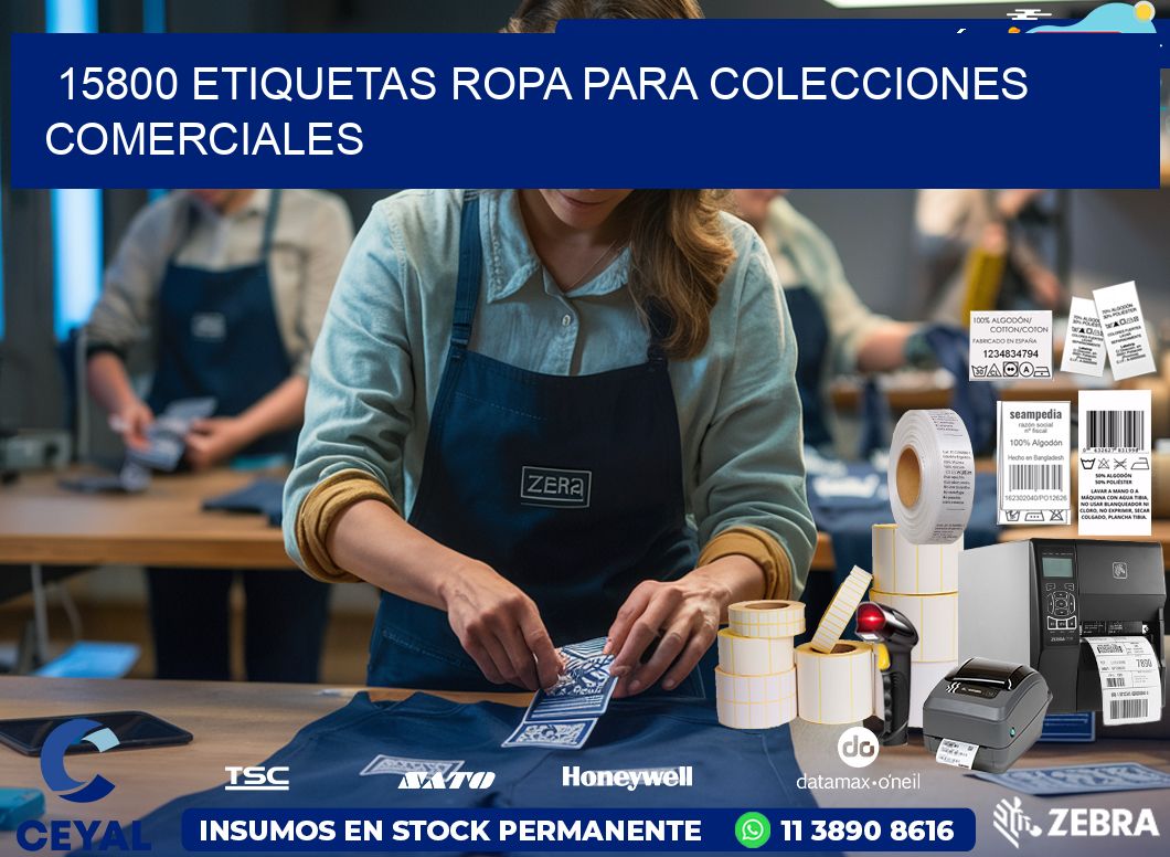 15800 Etiquetas ropa para colecciones comerciales