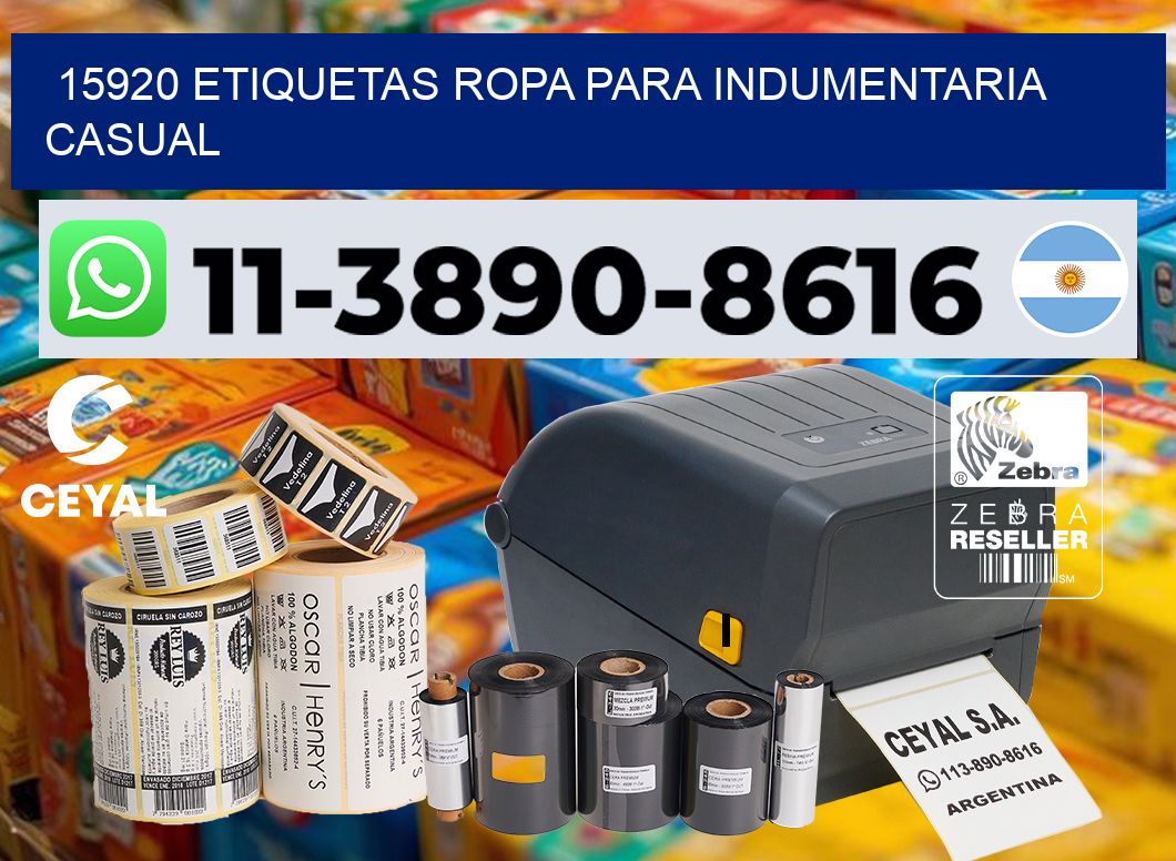 15920 Etiquetas ropa para indumentaria casual
