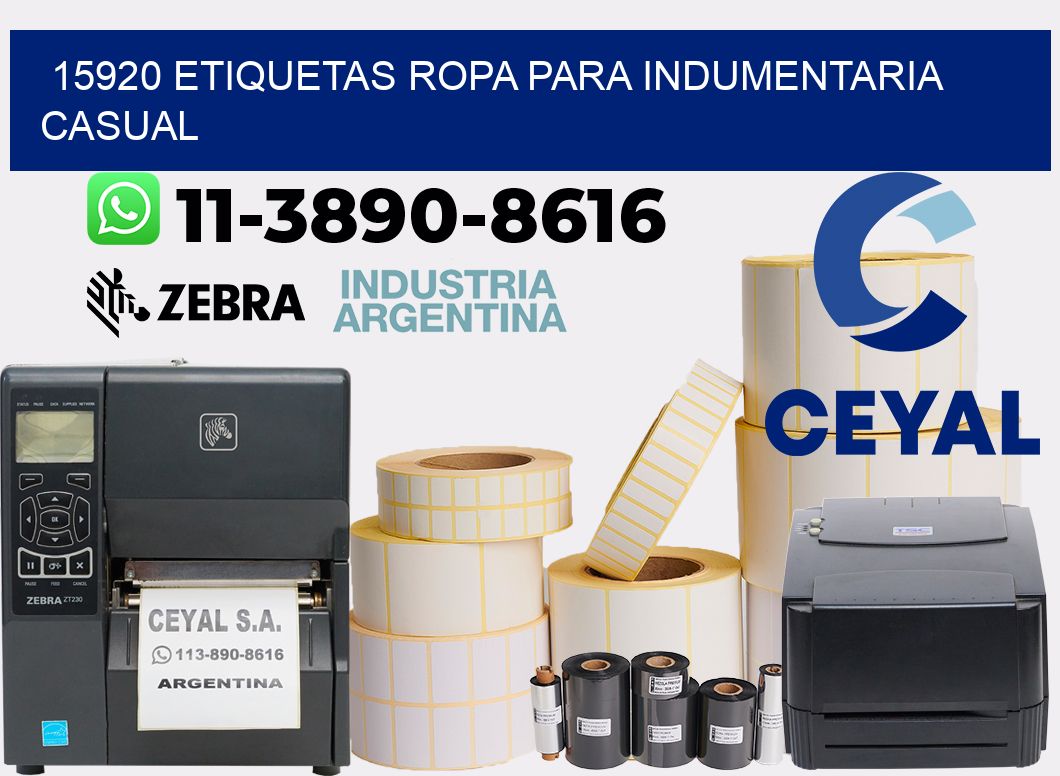 15920 Etiquetas ropa para indumentaria casual