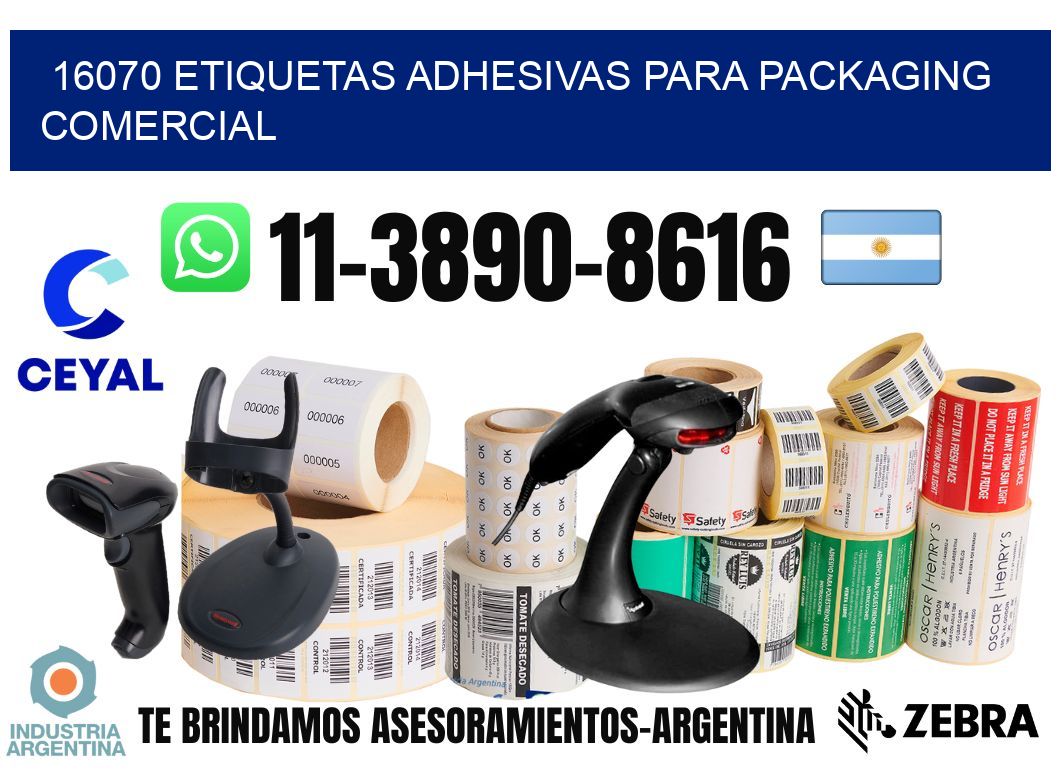 16070 Etiquetas adhesivas para packaging comercial