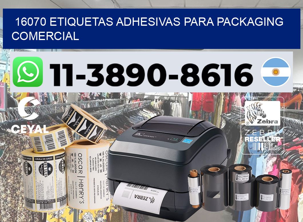 16070 Etiquetas adhesivas para packaging comercial