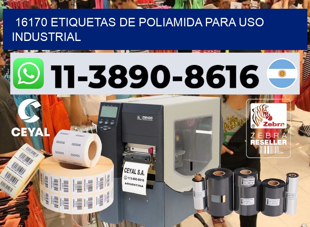 16170 Etiquetas de poliamida para uso industrial