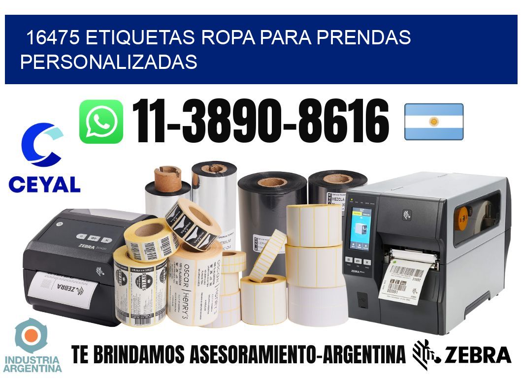 16475 Etiquetas ropa para prendas personalizadas