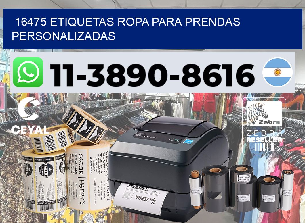 16475 Etiquetas ropa para prendas personalizadas
