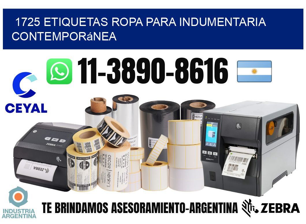 1725 Etiquetas ropa para indumentaria contemporánea
