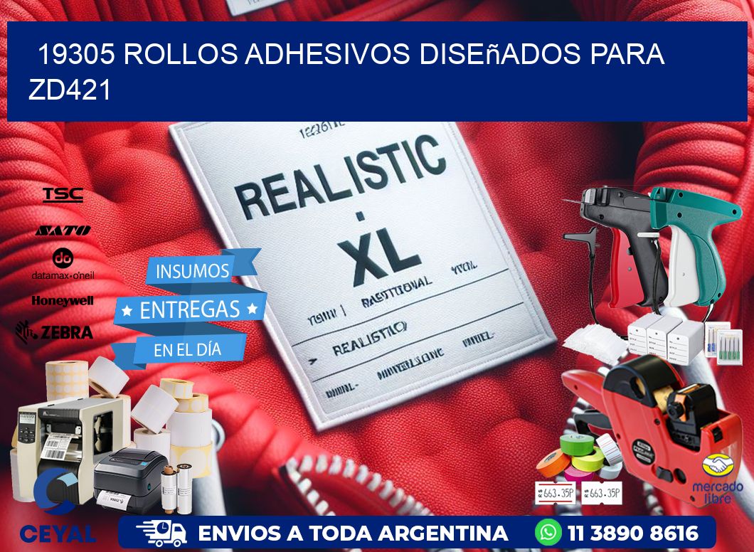 19305 rollos adhesivos diseñados para zd421