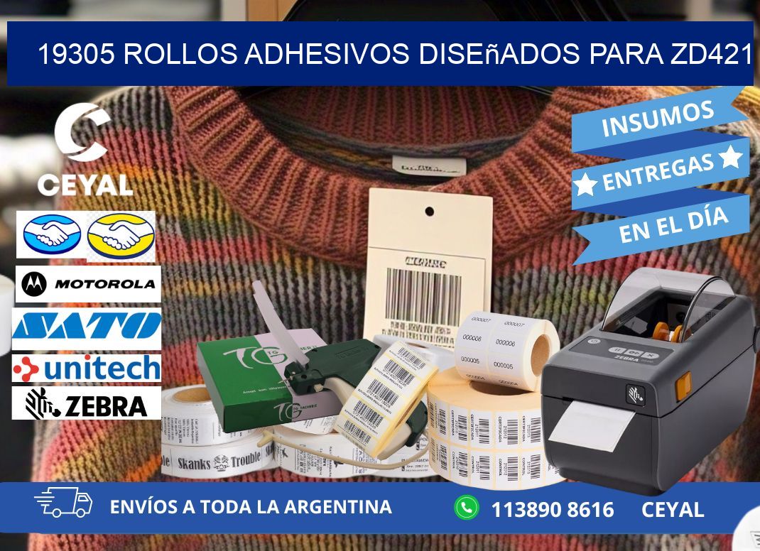 19305 rollos adhesivos diseñados para zd421