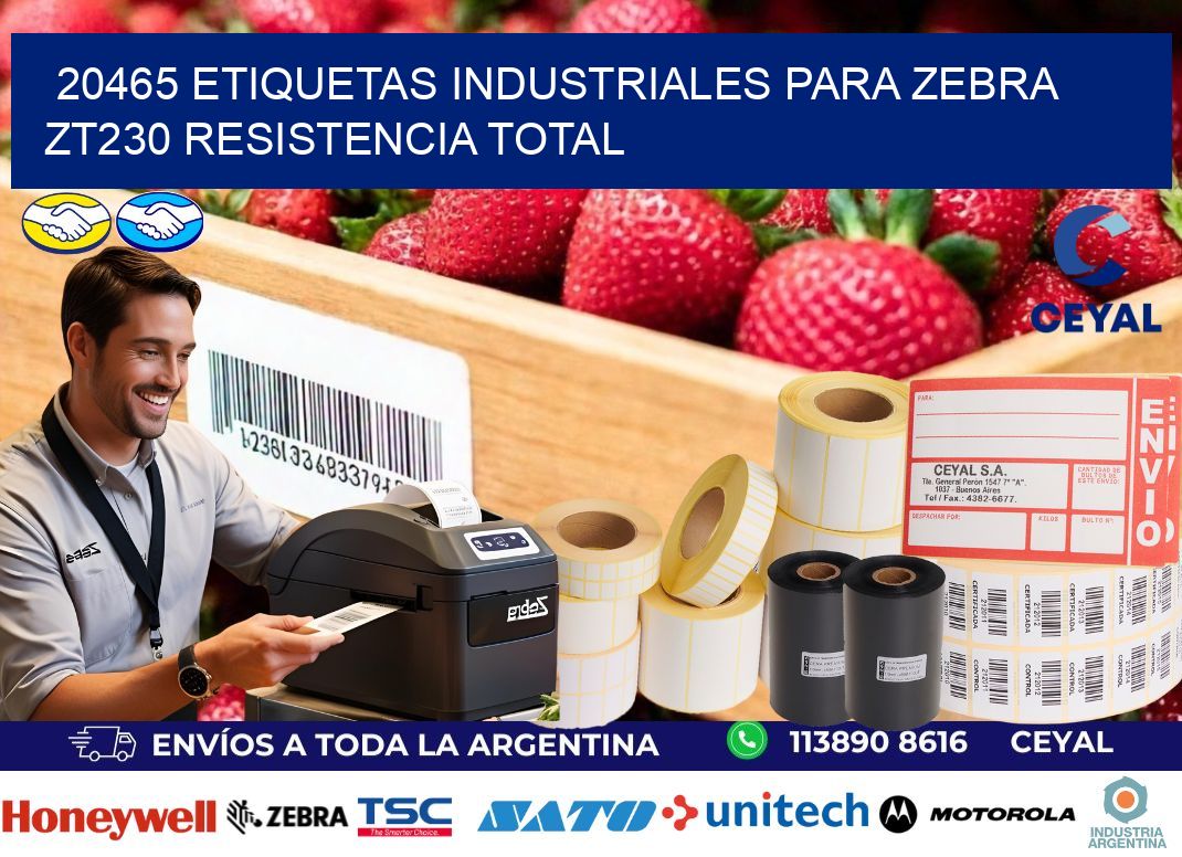 20465 etiquetas industriales para zebra zt230 resistencia total