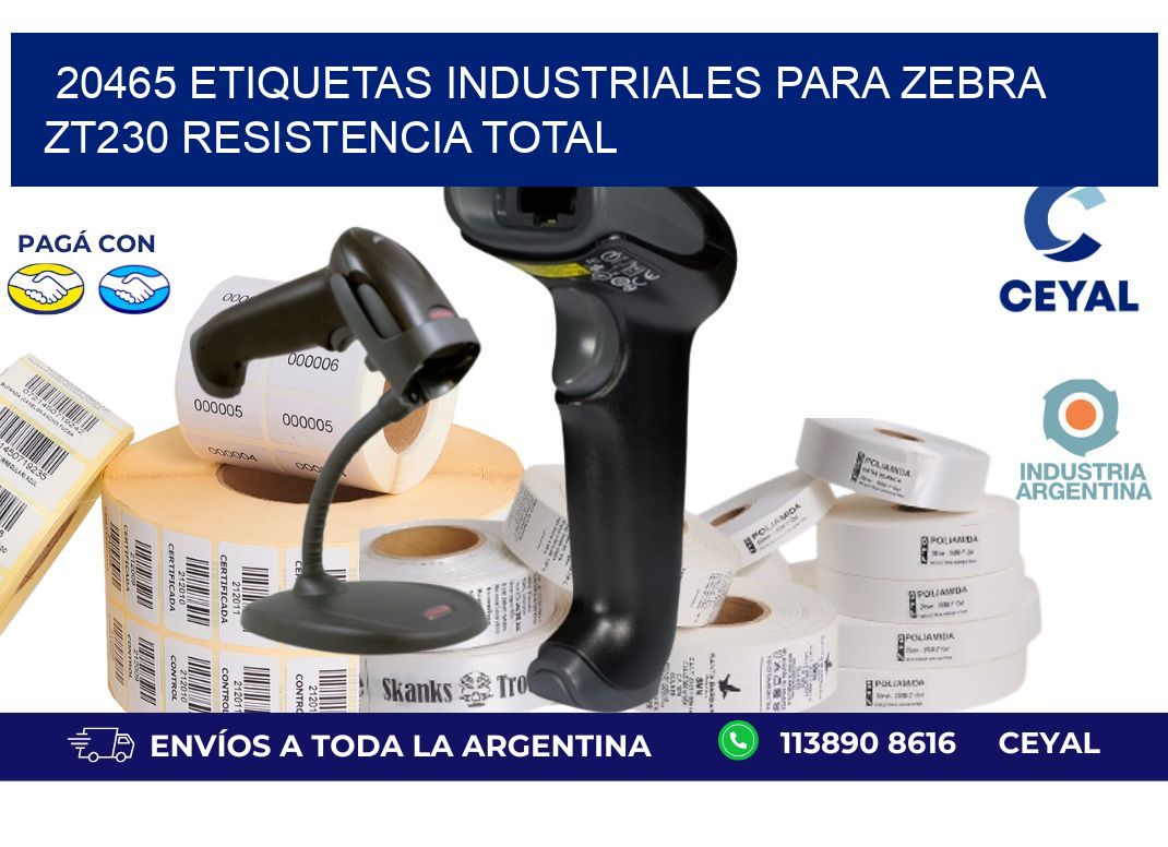 20465 etiquetas industriales para zebra zt230 resistencia total