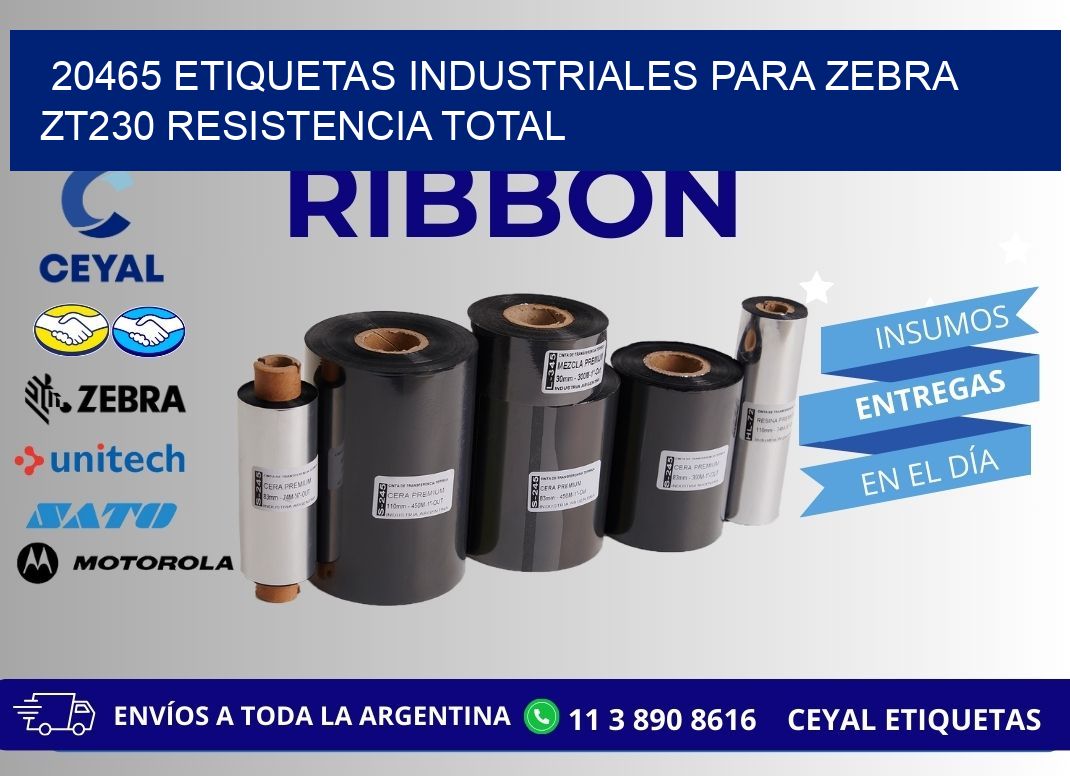 20465 etiquetas industriales para zebra zt230 resistencia total