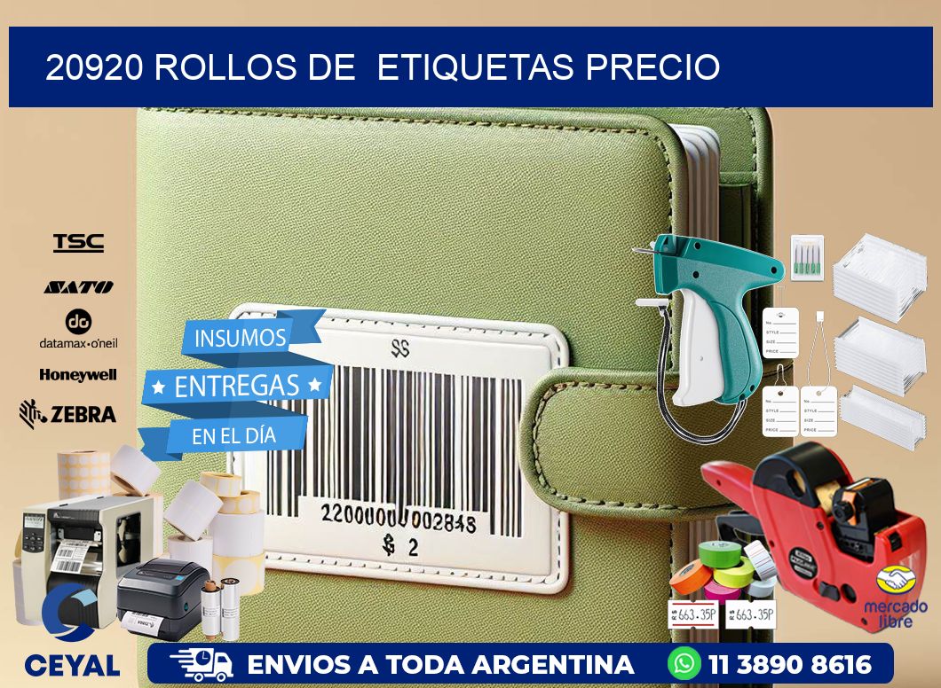 20920 rollos de  etiquetas precio