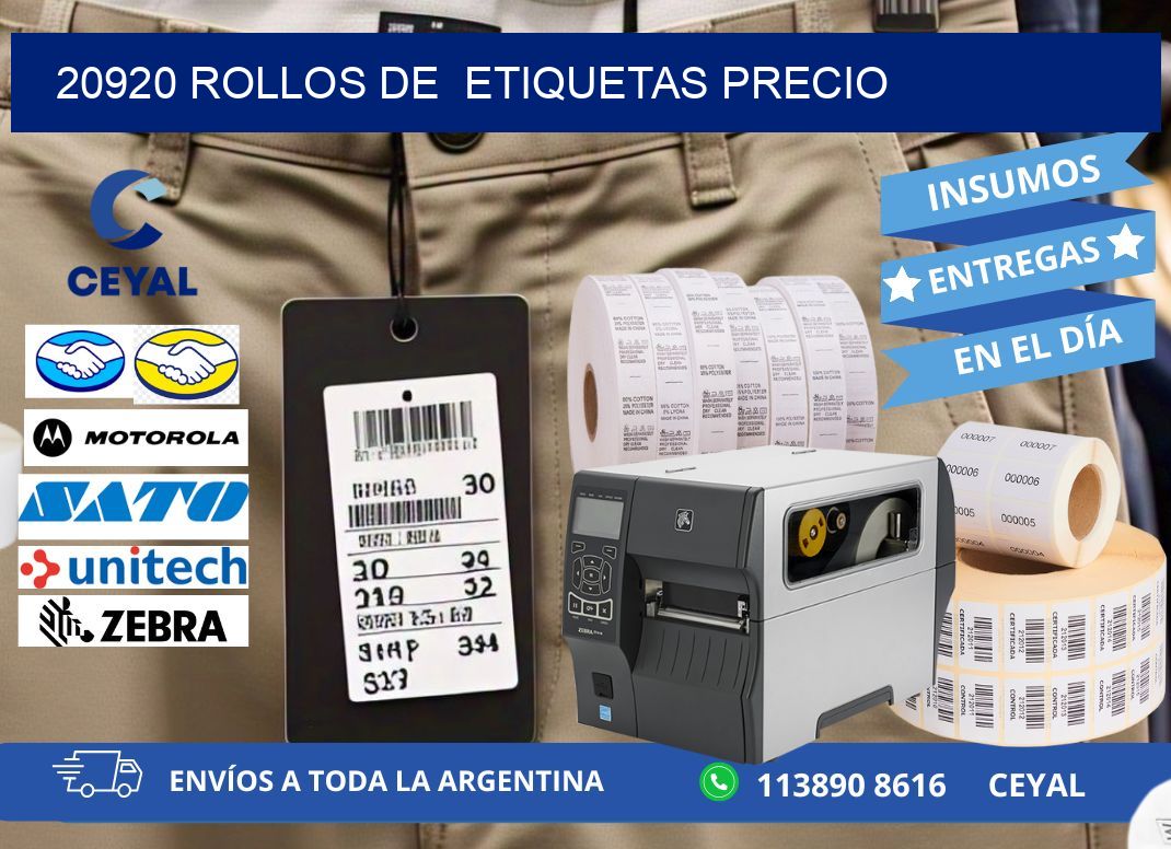 20920 rollos de  etiquetas precio